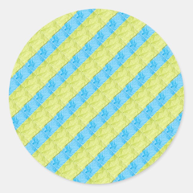 Sticker Rond palettes bleus et jaunes (Devant)