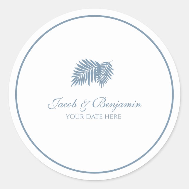Sticker rond Palm Bleu (Devant)