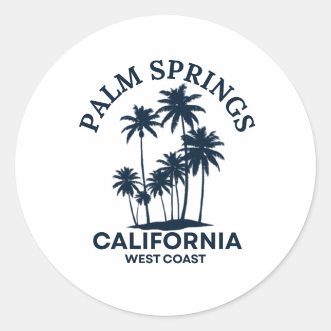 Sticker Rond Palm Springs Californie (Devant)
