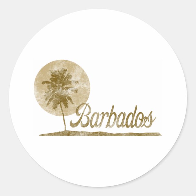 Sticker Rond Palm Tree Barbade (Devant)