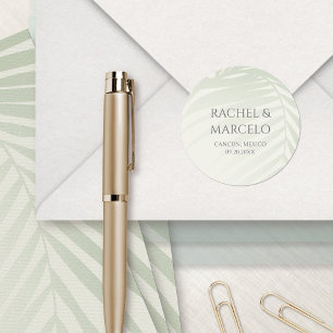 Sticker Rond Palm Tree Beach Wedding