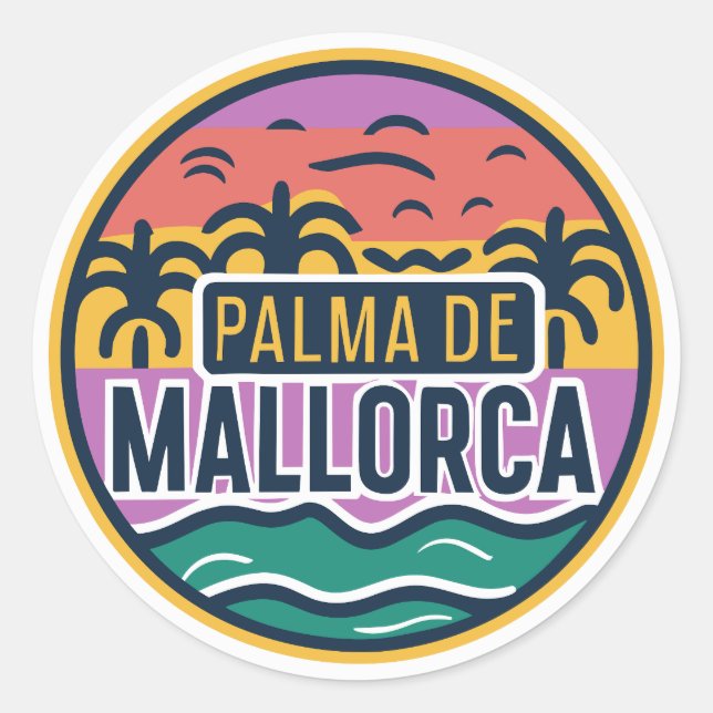 Sticker Rond Palma de Majorque (Devant)