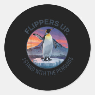 Sticker Rond Palmes En Haut Je Me Trouve Avec Les Pingouins