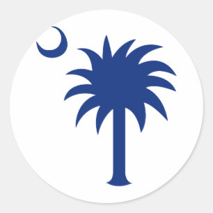 Sticker Rond Palmetto de Caroline du Sud