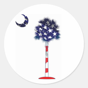 Sticker Rond Palmetto patriotique de la Caroline du Sud