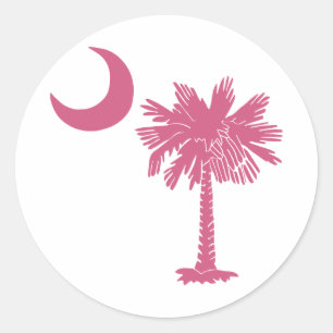 Sticker Rond Palmetto rose