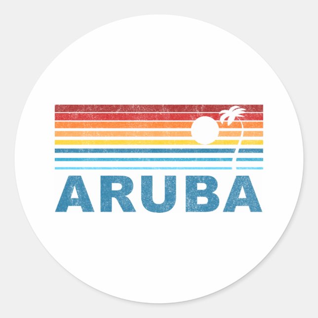 Sticker Rond Palmier Aruba (Devant)
