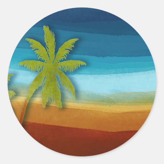 Sticker Rond Palmier tropical (Devant)