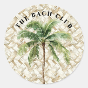 Sticker Rond Palmier tropical   Club de plage