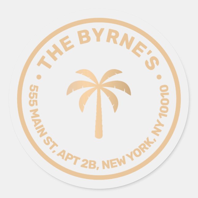 Sticker Rond Palmier tropical moderne (Devant)