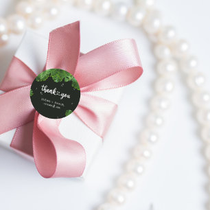 Sticker Rond Palmier vert sauvage Feuille Merci Mariage