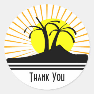 Sticker Rond Palmiers