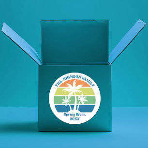 Sticker Rond Palmiers de fête des îles tropicales sur mesure