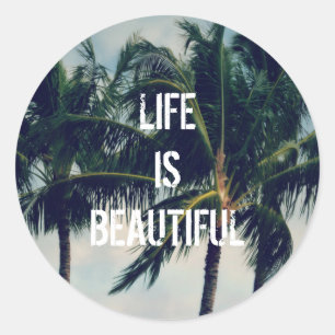 Sticker Rond Palmiers d'Hawaii