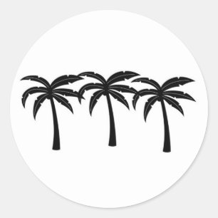 Sticker Rond Palmiers tropicaux