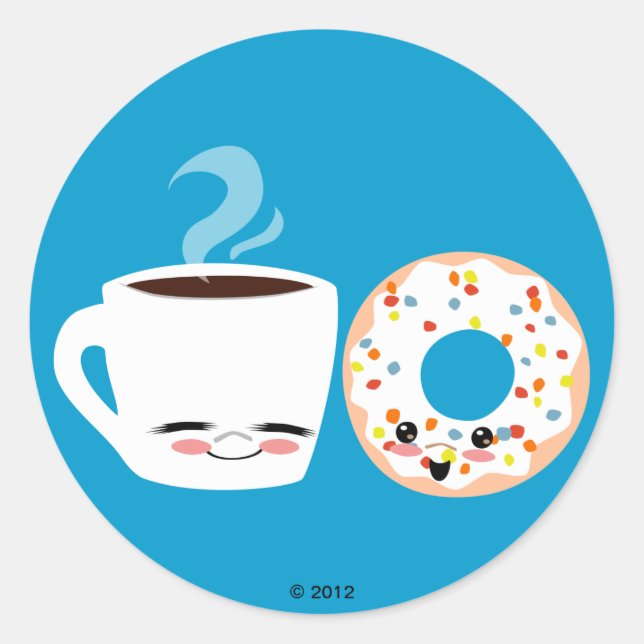 Sticker Rond Pals de café et de noix de muscade (Devant)