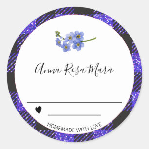 Sticker Rond *~* Pamplemousse AP30 Buffalo En vichy Coeur fait