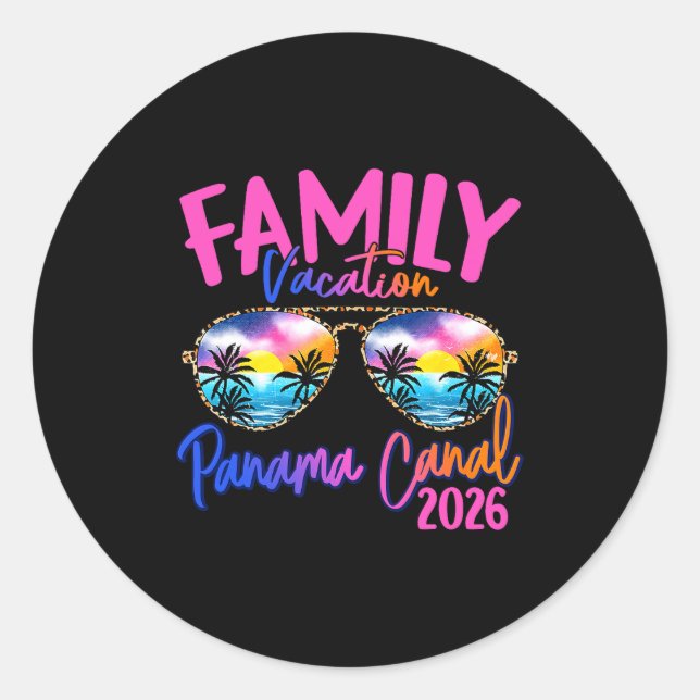 Sticker Rond Panama C Vacation 2026 Souvenir Matching Family Gr (Devant)
