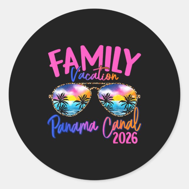 Sticker Rond Panama C Vacation 2026 Souvenir Matching Family Gr (Devant)