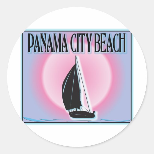 Sticker Rond Panama City Beach Regarder Regarder un bateau couc (Devant)