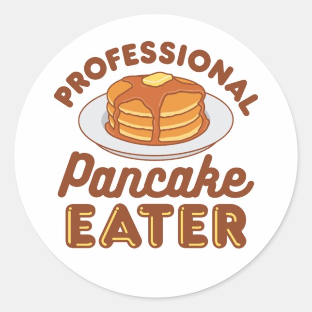 Sticker Rond Pancake Eater Professionnel (Devant)
