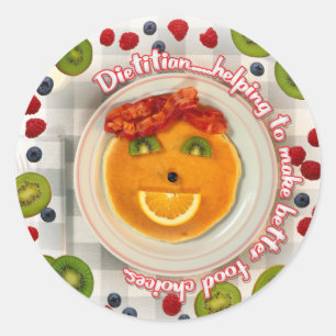 STICKER ROND PANCAKE FACE DIETITIAN