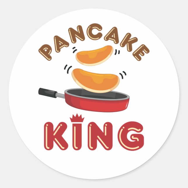 Sticker Rond Pancake King samedi matin Pancakes (Devant)