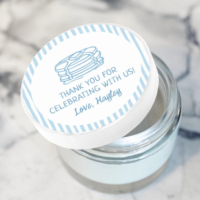 Sticker Rond Pancakes and Pajamas Breakfast Thank You (Créateur téléchargé)