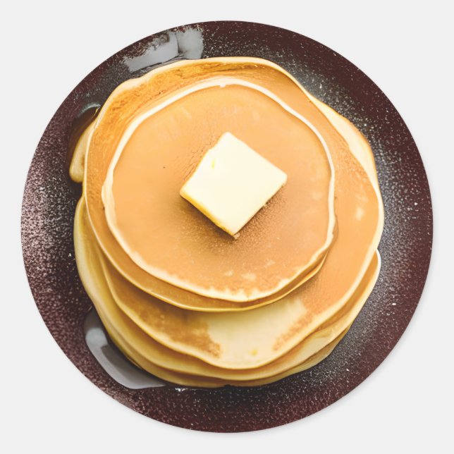 Sticker Rond Pancakes avec Beurre (Devant)