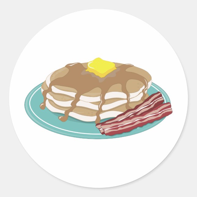 Sticker Rond Pancakes Bacon (Devant)