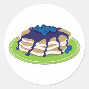 Sticker Rond Pancakes Blueberry