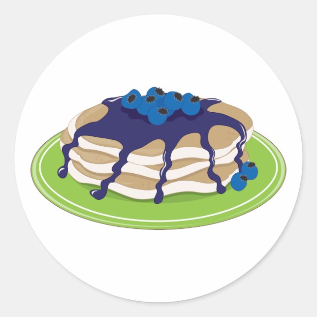 Sticker Rond Pancakes Blueberry (Devant)