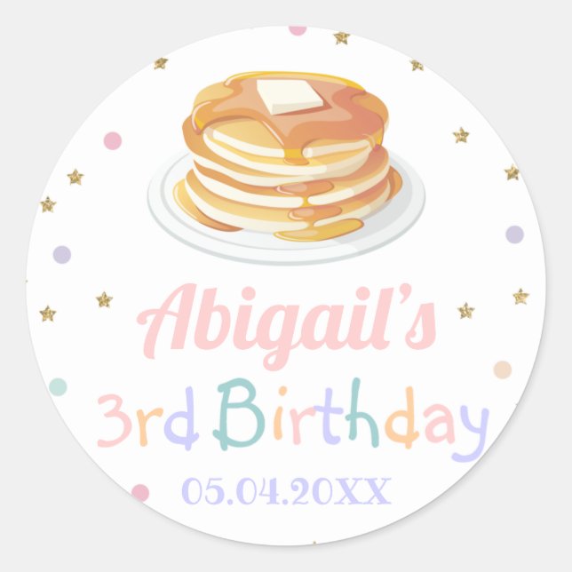 Sticker Rond Pancakes et Pyjamas Parties scintillant Dot Star E (Devant)
