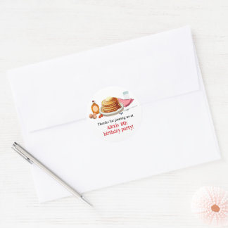 Sticker Rond Pancakes et pyjamas Petite fête