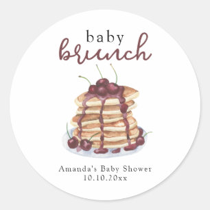 Sticker Rond Pancakes Sweet Cherry Baby shower