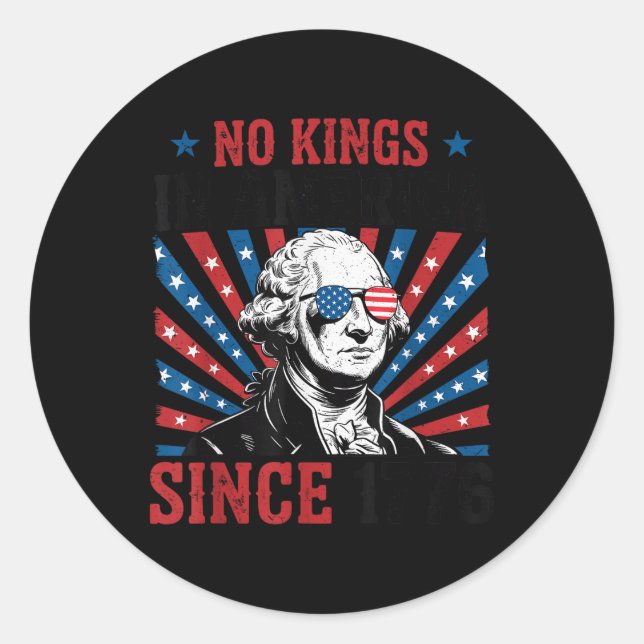 Sticker Rond Pancarte de protestation de George Washington Démo (Devant)