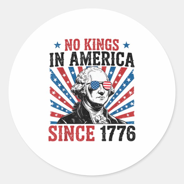 Sticker Rond Pancarte de protestation de George Washington Pas  (Devant)