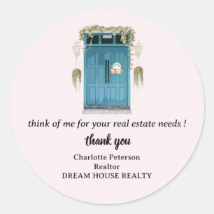 Sticker Rond Pancarte de remerciement pour l'immobilier