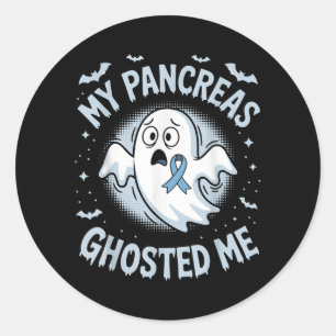 Sticker Rond Pancreas Ghosté Drôle Halloween Diabète