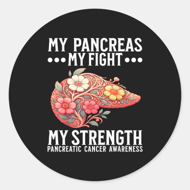 Sticker Rond Pancreatic Cancer Awareness Pancreatic Cancer  (Devant)