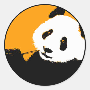 Sticker Rond panda.