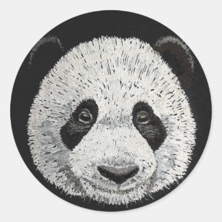 Sticker Rond Panda argenté