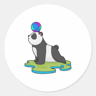 Sticker Rond Panda at yoga
