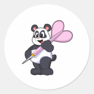 Sticker Rond Panda aux fléchettes avec Dart