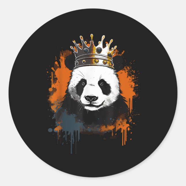 Sticker Rond Panda Avec Couronne (Devant)