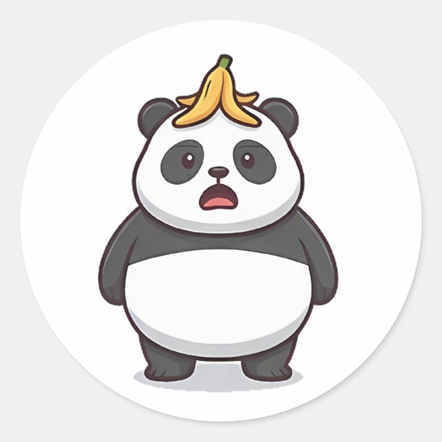 Sticker Rond Panda Banane (Devant)