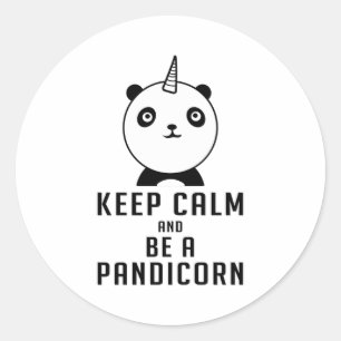 Sticker Rond Panda Bear Pandicorn Garder calme mignon cadeau dr