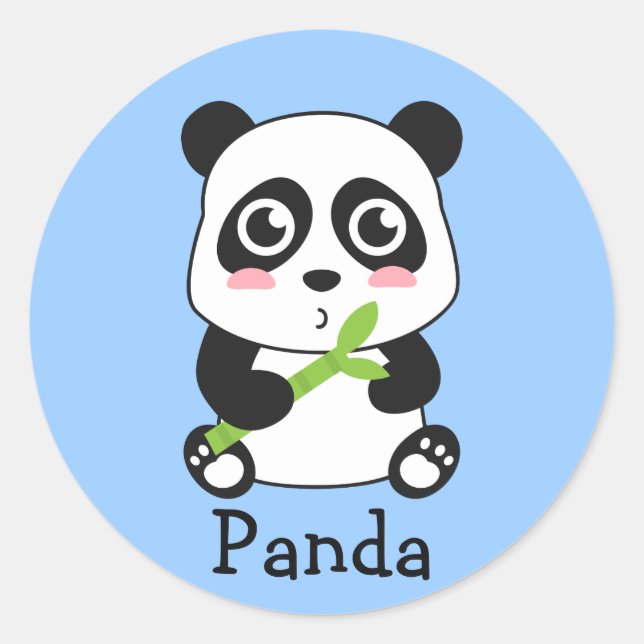 Sticker Rond Panda bébé mignonne et mignonne (Devant)