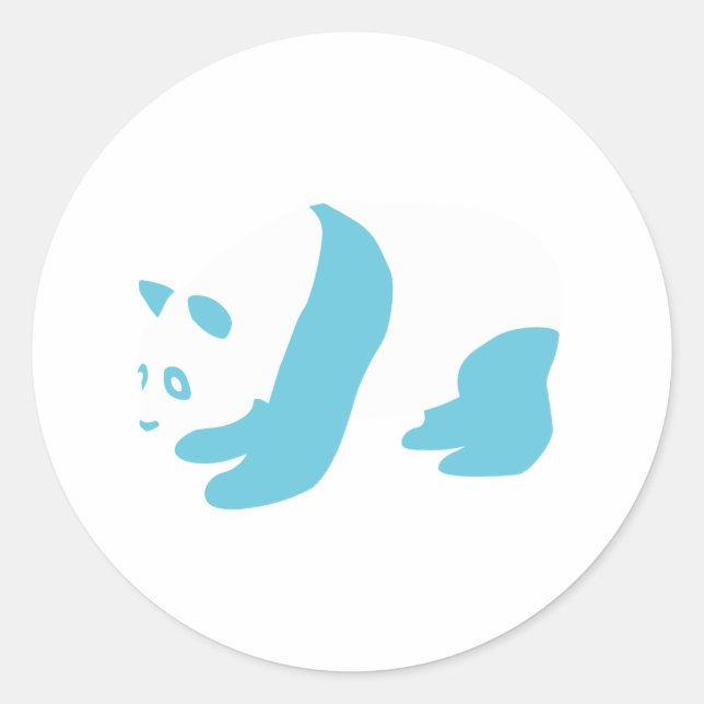 Sticker Rond Panda (bleu) (Devant)