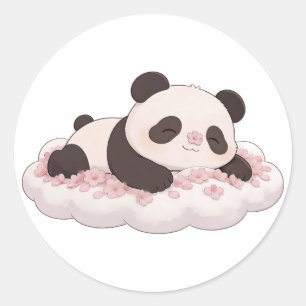 Sticker Rond panda,chaud,guérison,rythme lent,paix intérieure #